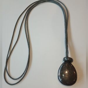 SIGNED SSD SIMON SEBBAG STERLING SILVER 925 CHUNKY PENDANT DOUBLE CORD NECKLACE